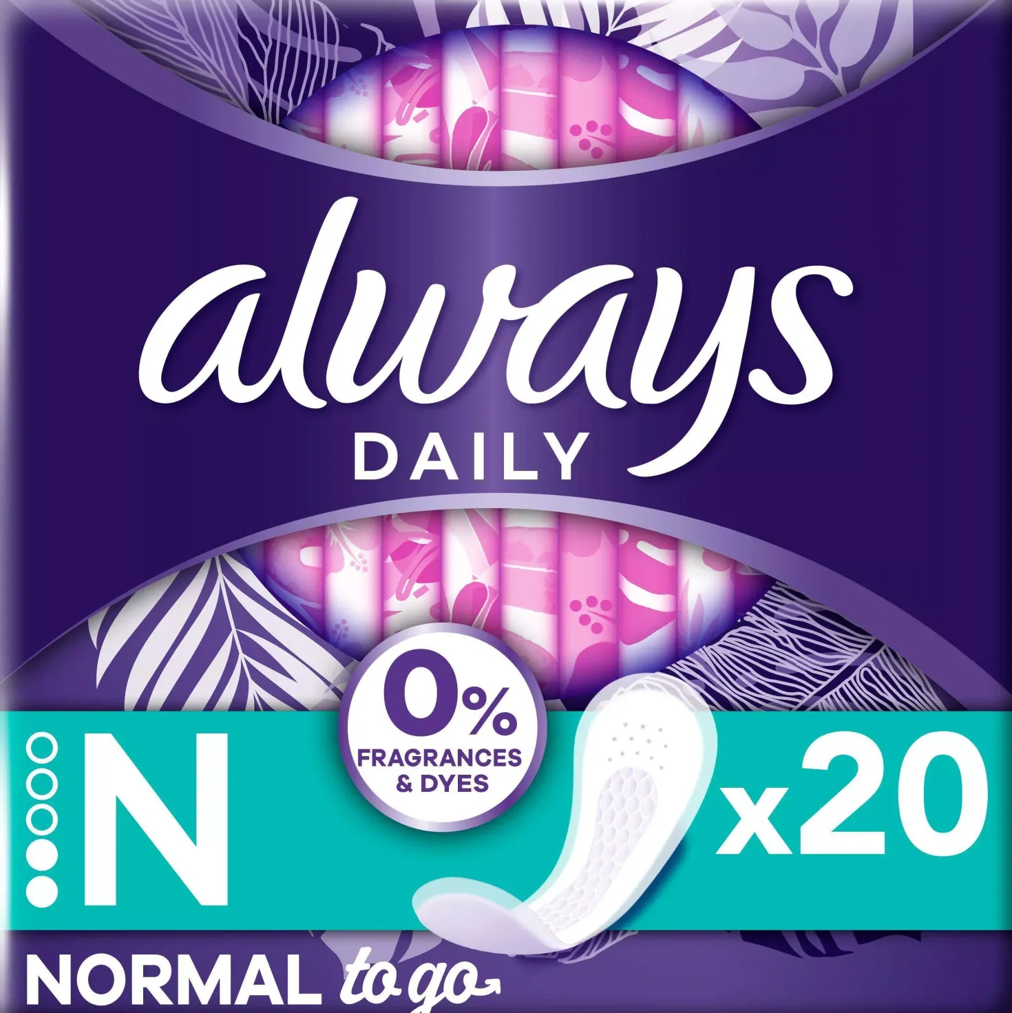 Always Daily Fresh Normal Wrapped Panty Liners 0% Fragrance