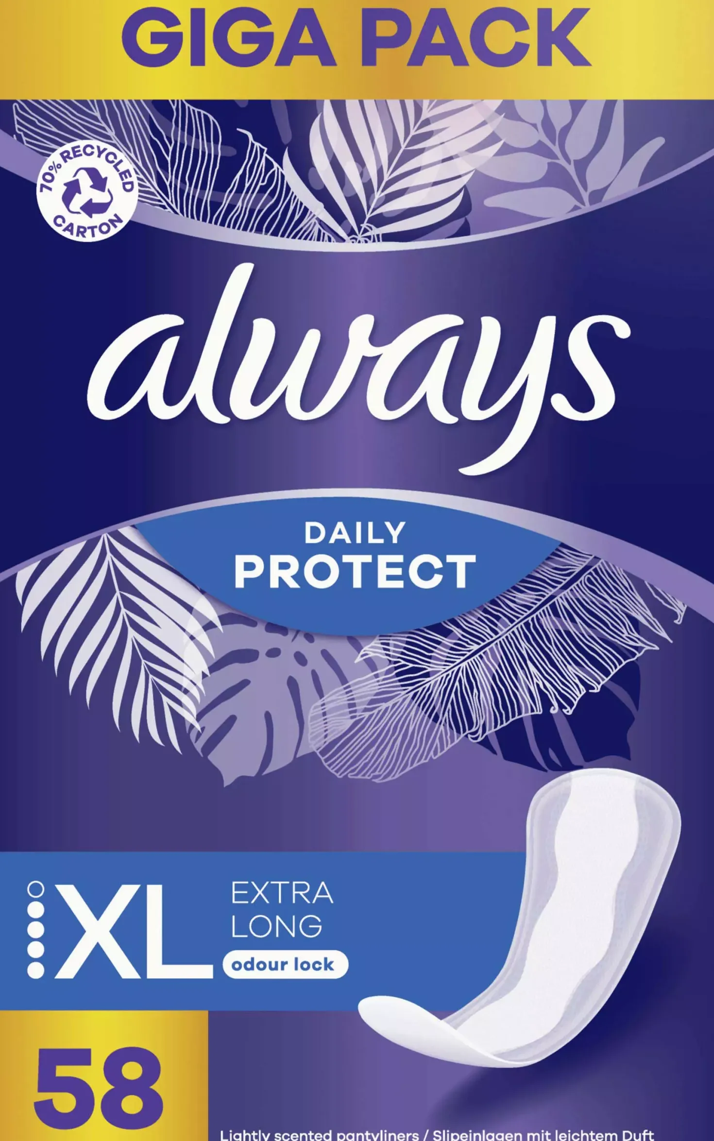Always Daily Protect Extra Long Odour Lock Panty Liners