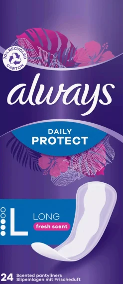 Always Daily Protect Long Panty Liners 24 Count