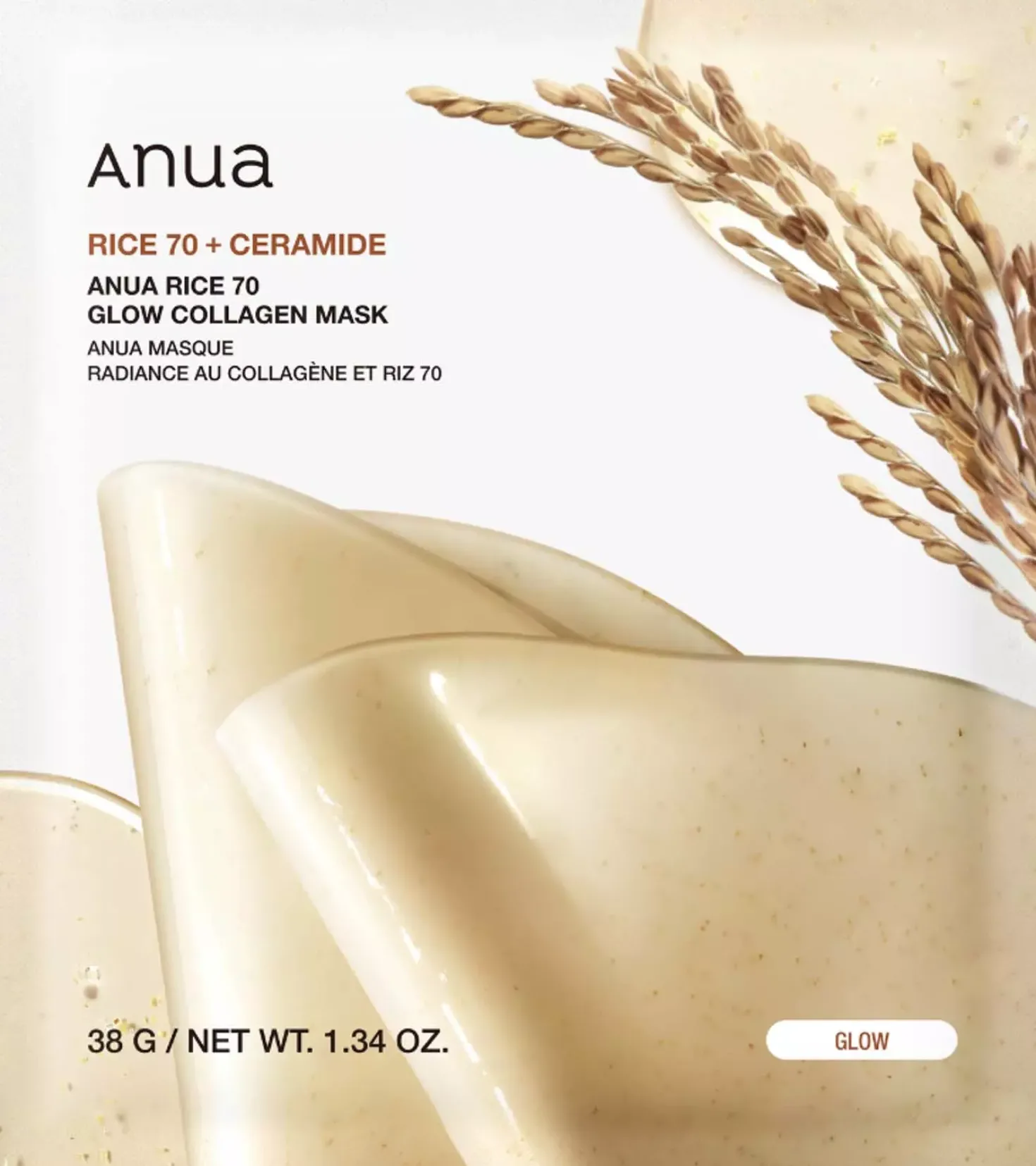 ANUA Rice 70 Glow Collagen Mask 25 ml
