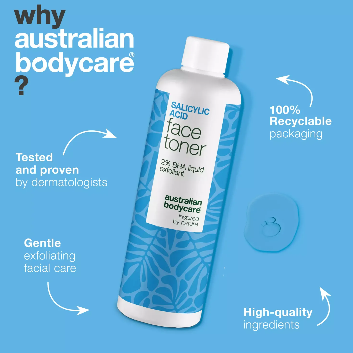 Australian Bodycare Salicylic Acid Face Toner 2% Bha Exfoliant 150 ml