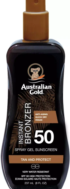 Australian Gold SPF 50 Spray Gel with Bronzer 237 ml