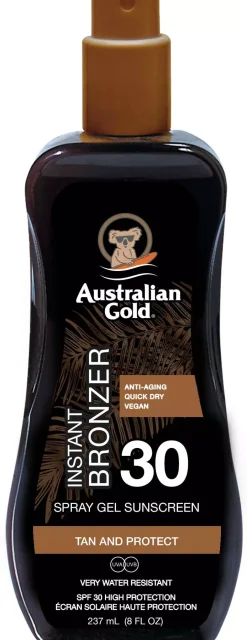 Australian Gold SPF30 Spray Gel With Bronzer 237 ml