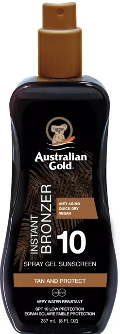 Australian Gold SPF10 Spray Gel With Bronzer 237 ml