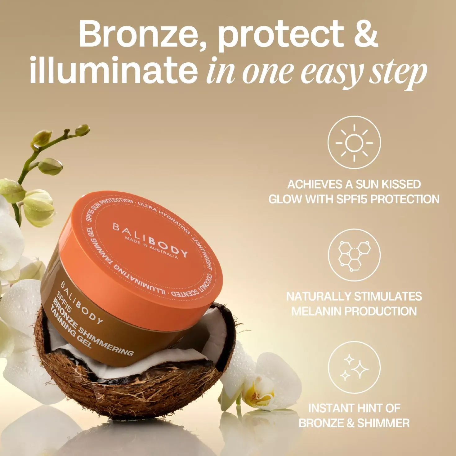 Bali Body Bronze Simmering Tanning Gel SPF15 150 ml