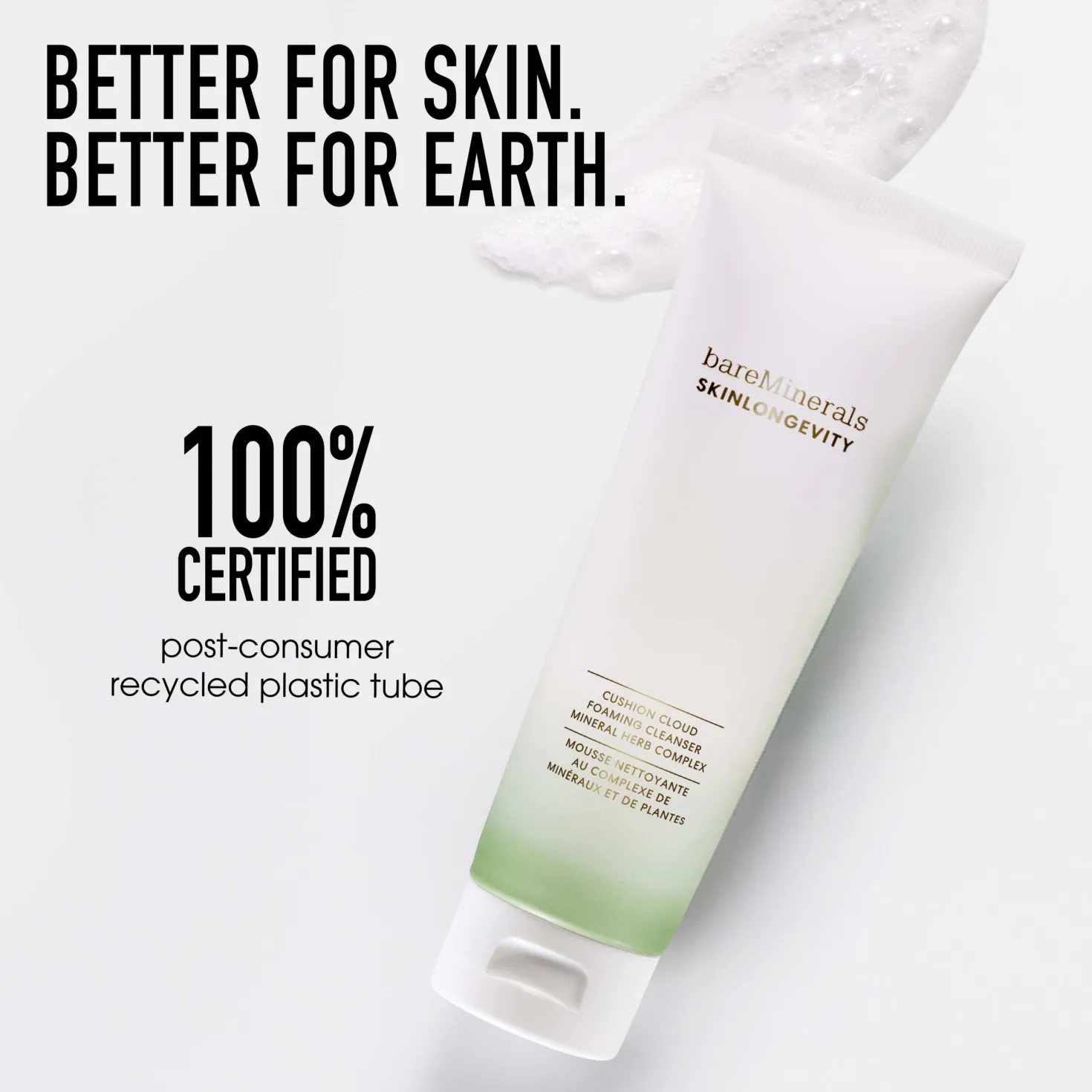 bareMineralsSKINLONGEVITY Cushion Cloud Foaming Cleanser 120 ml