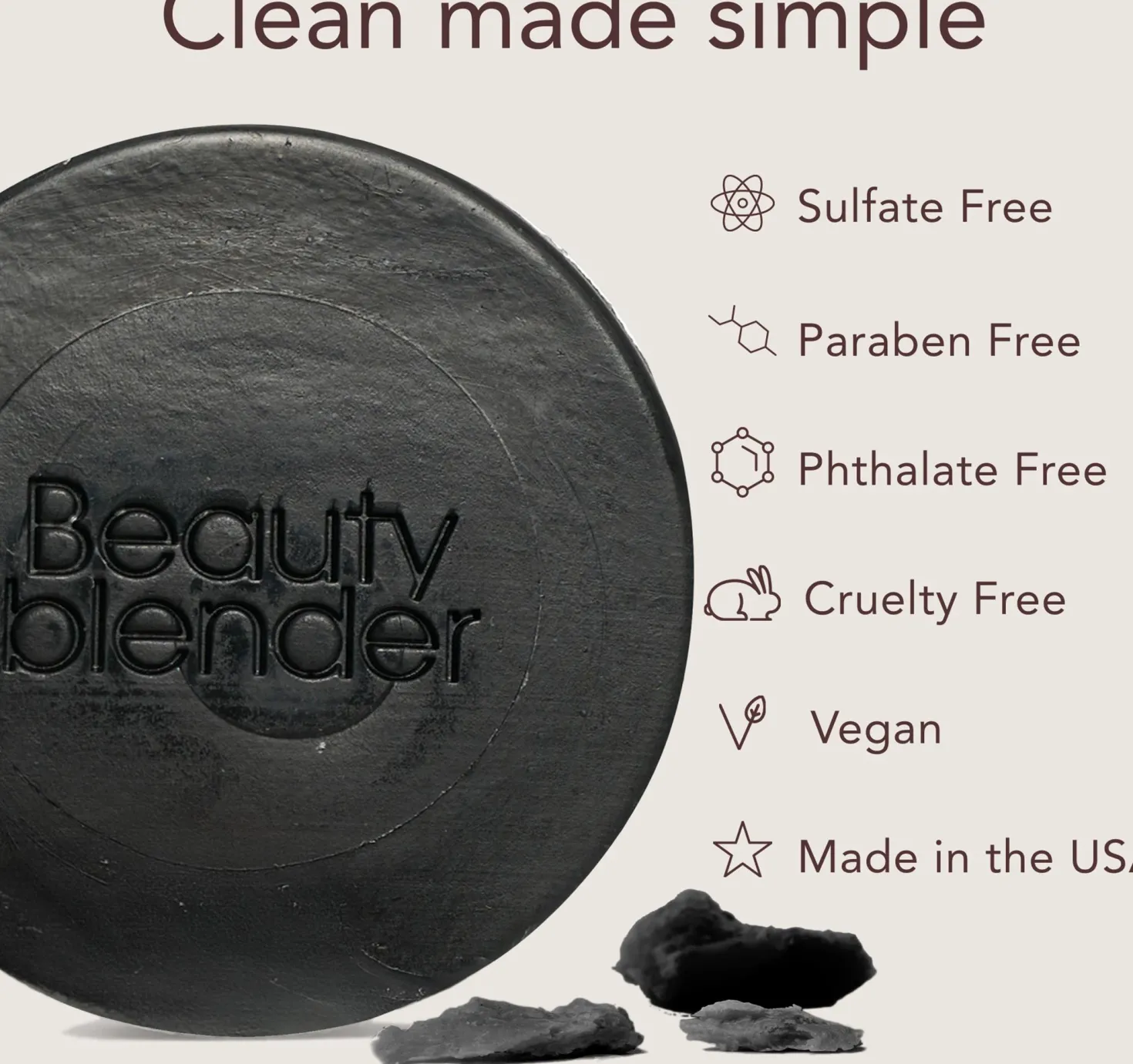 Beautyblender Toolscrub Hand, Sponge & Brush Cleanser Charcoal 28,3 g