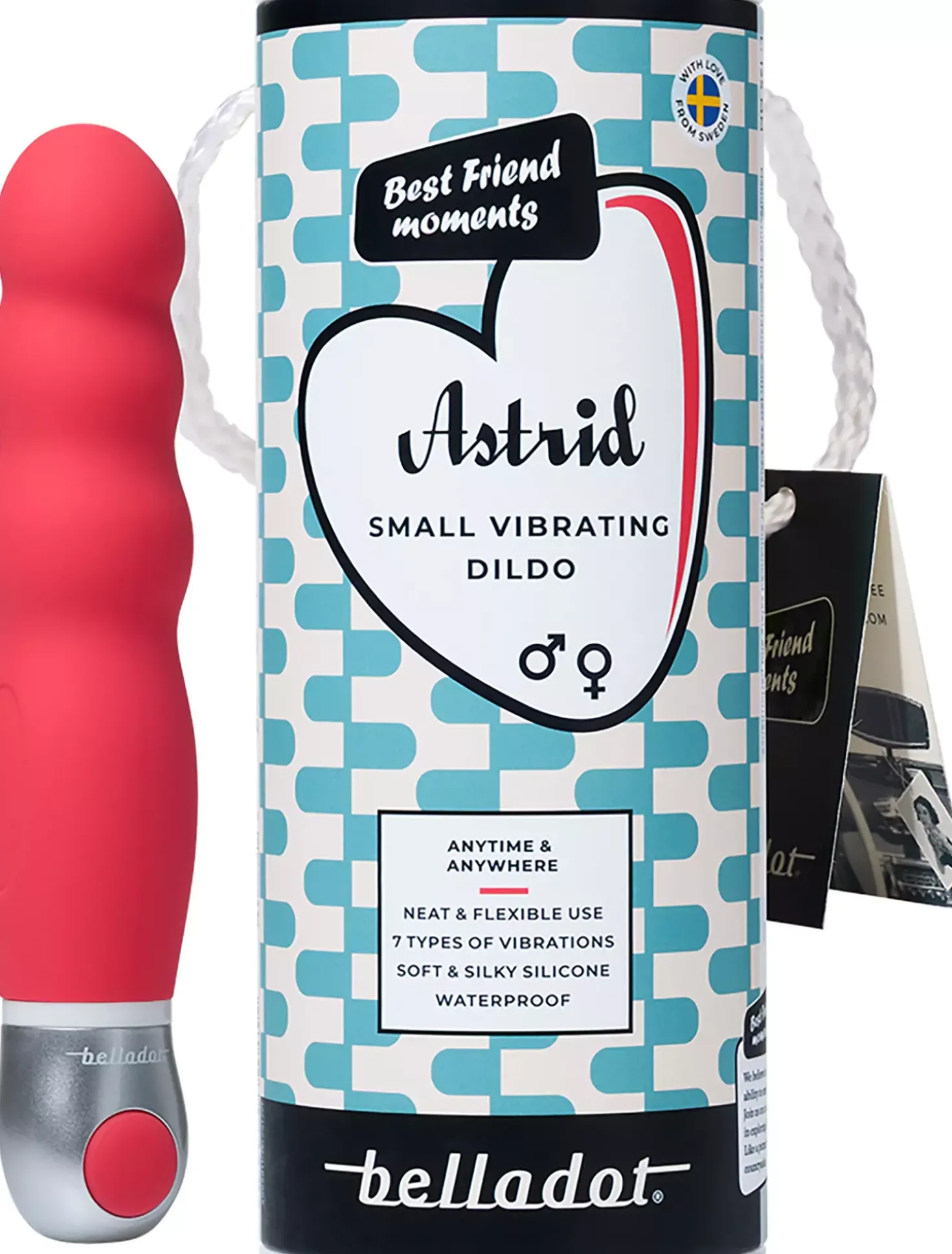 Belladot Astrid Small Vibrating Dildo Red