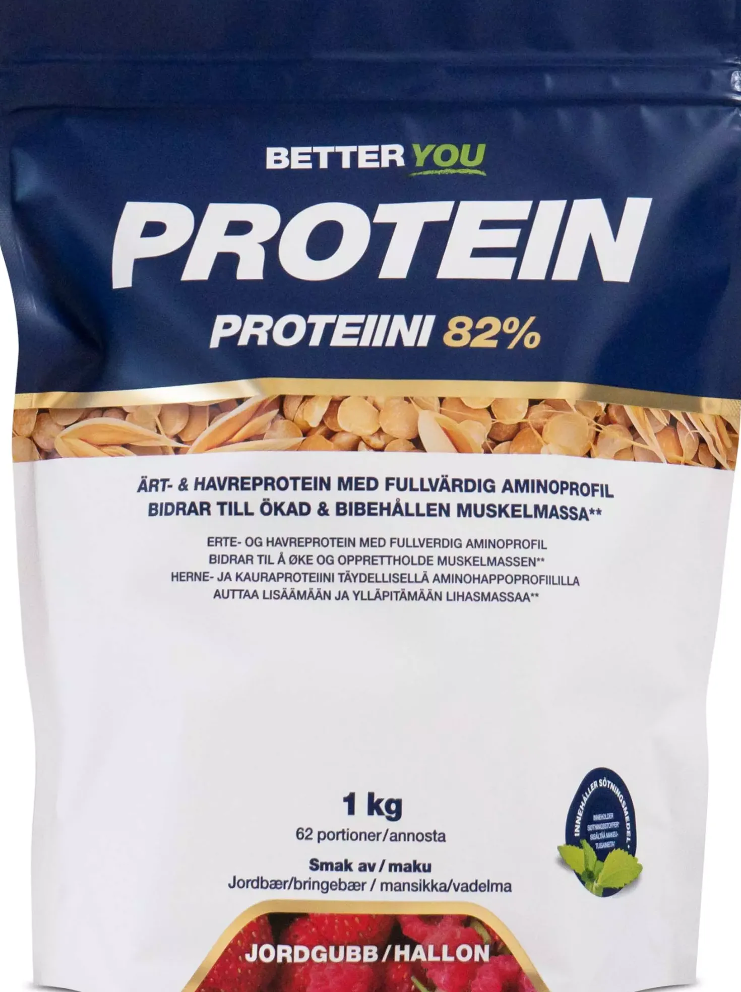 Better You Ärt och havreprotein Jordgubb Hallon 1000 g