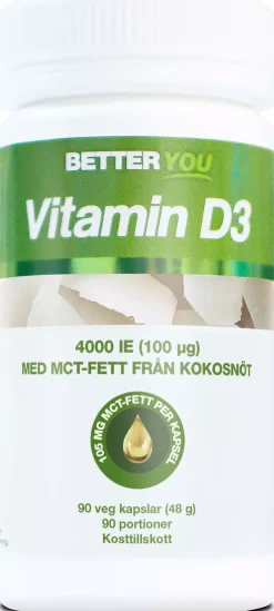 Better You Vitamin D3 4000 IE + Kokosolja 90 stk