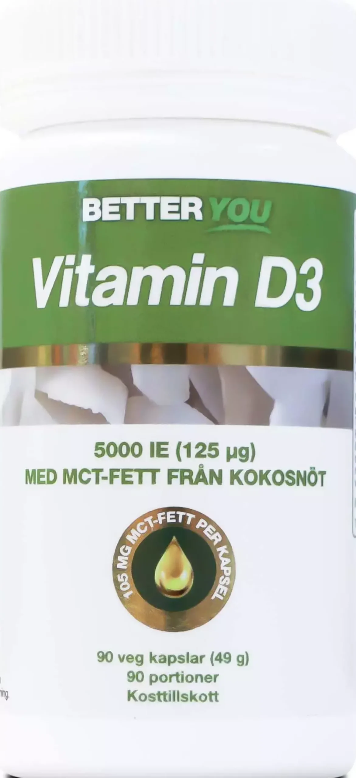 Better You Vitamin D3 5000IE + MCT-Fett 90 stk