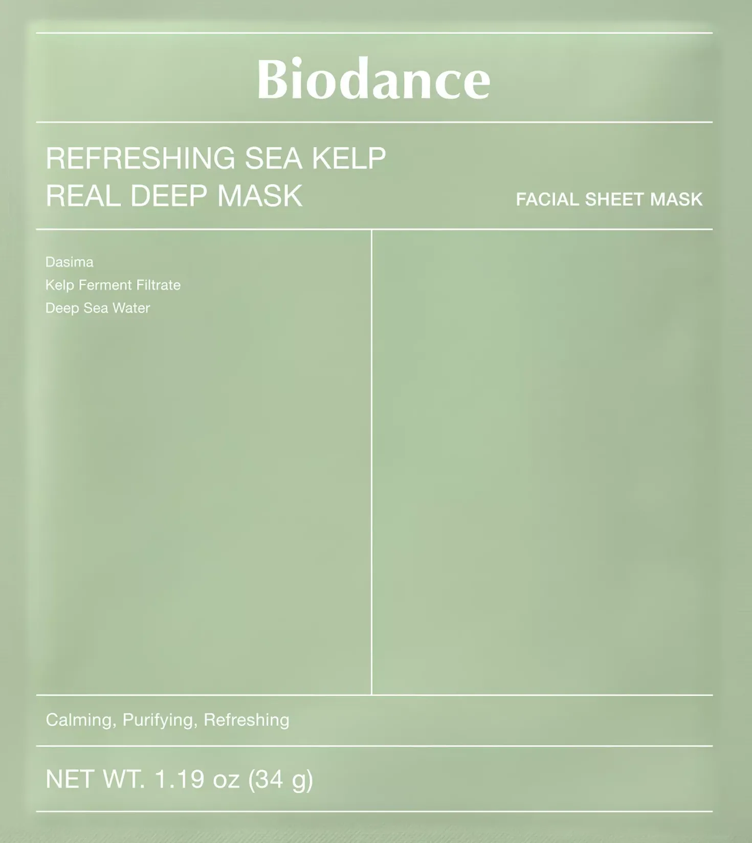 Biodance Refreshing Sea Kelp Real Deep Mask 34 g