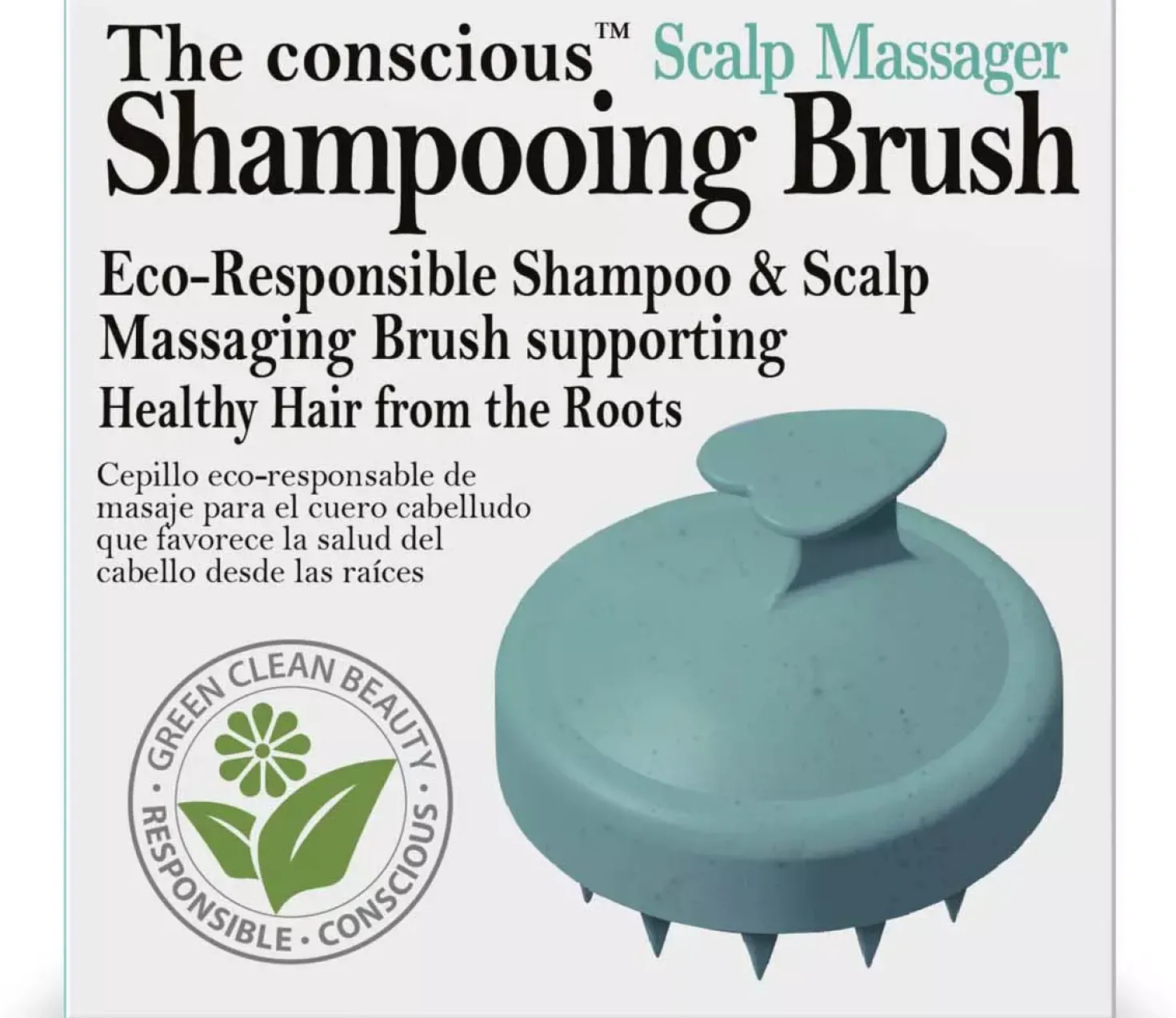 BiovèneThe conscious Scalp Massager, Mint Green Biodegradable Shampooing Brush