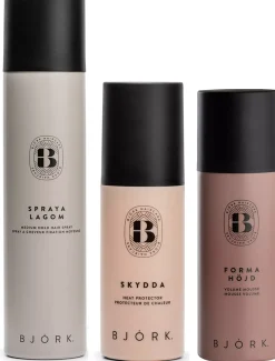 Björk Styling Bundle Hairspray 300 ml & Volume Mousse 200 ml & Heat Protector 150 ml