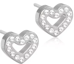 Blomdahl Earrings Brilliance Heart Hollow 8 mm Crystal