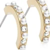 BlomdahlGolden Titanium Pendant Mixed Curved 15 mm, Crystal/White