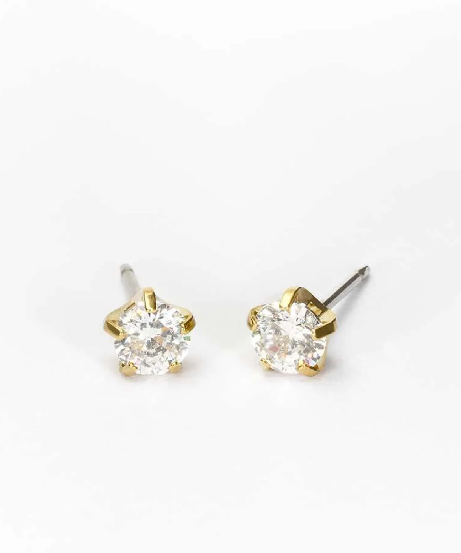 BlomdahlGolden Titanium Tiffany Precious, CZ White 5 mm