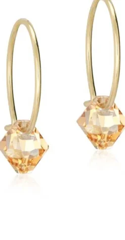 Blomdahl GT Ear Ring 14 mm, Bicone 6 mm Golden Shadow