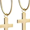 Blomdahl GT Ear Ring 14 mm, Pendant Cross 11 mm