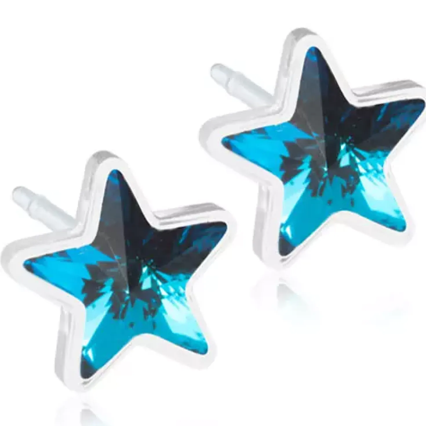 Blomdahl Medical Plastic Star 6mm Aquamarine