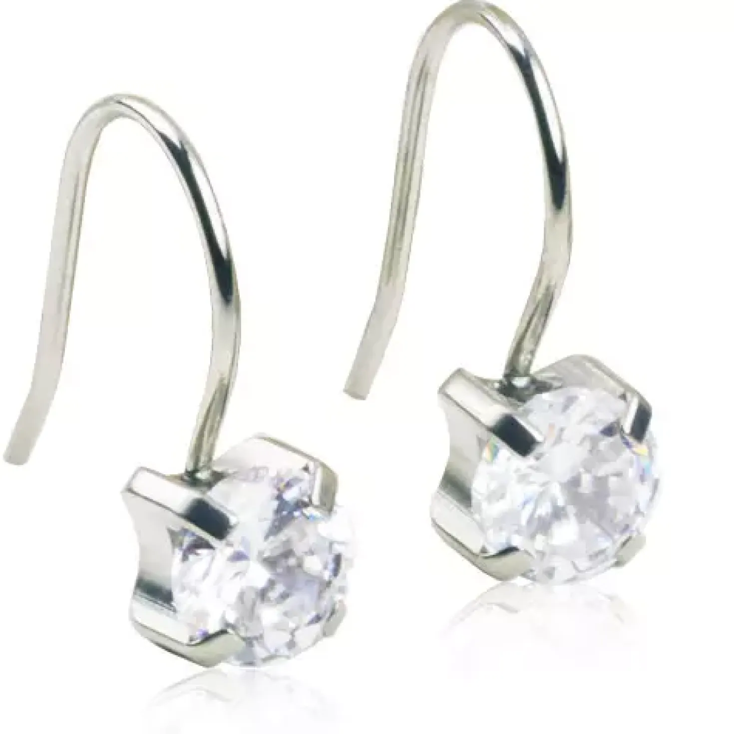 Blomdahl Natural Titanium Pendant Tiffany 7mm CZ White