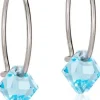 Blomdahl NT Ear Ring 14 mm, Bicone 6 mm Aquamarine