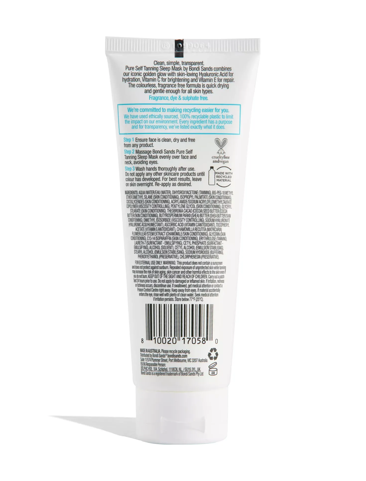 Bondi SandsPure Self Tanning Sleep Mask 75 ml