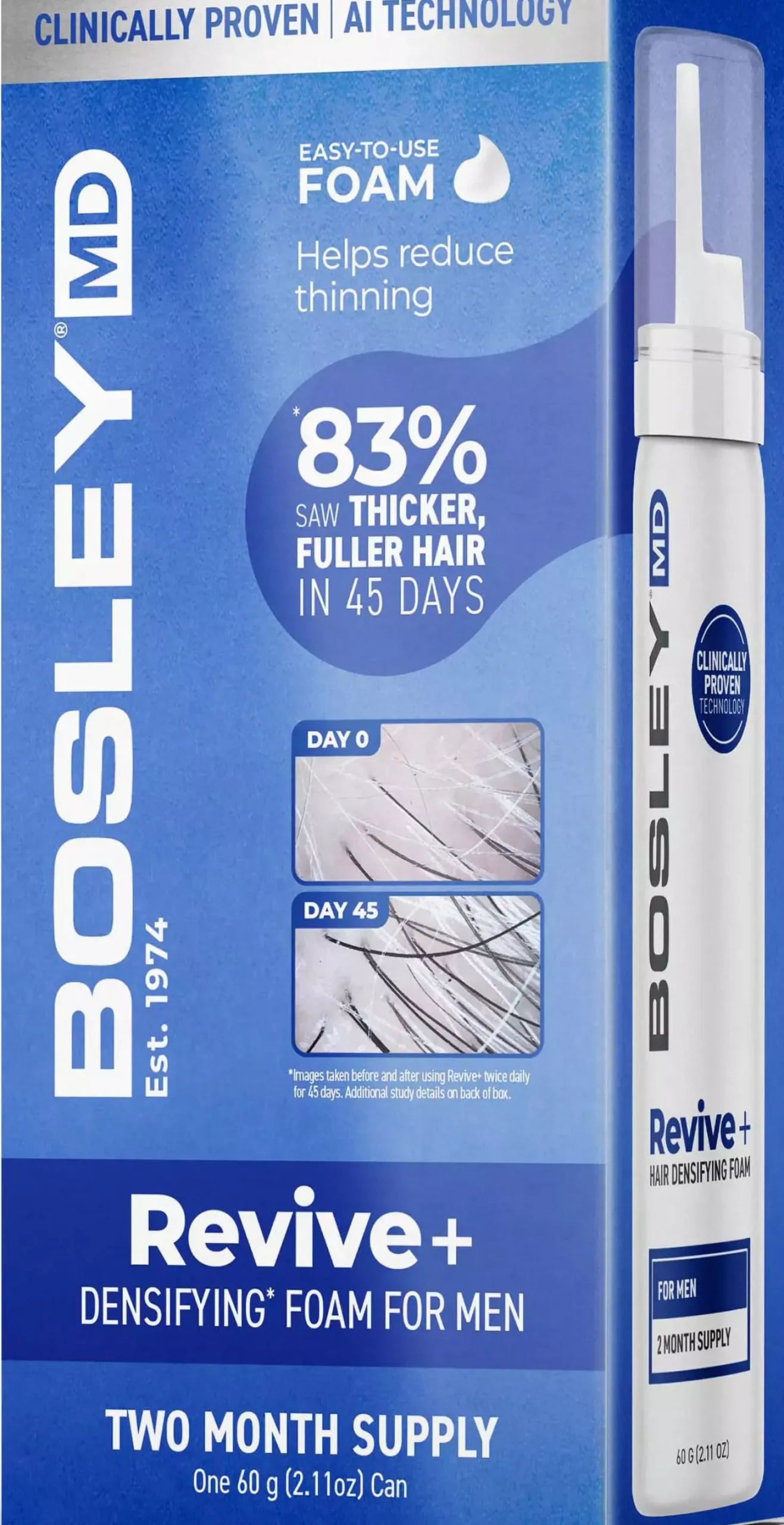 Bosley Revive+ Densifying Foam for Men 62 ml