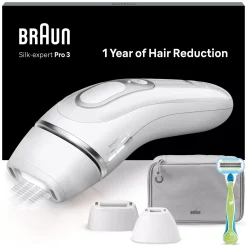 Braun IPL Silk·expert Pro 3 At Home Hair Removal With Pouch Venus Razor 2 Heads PL3122