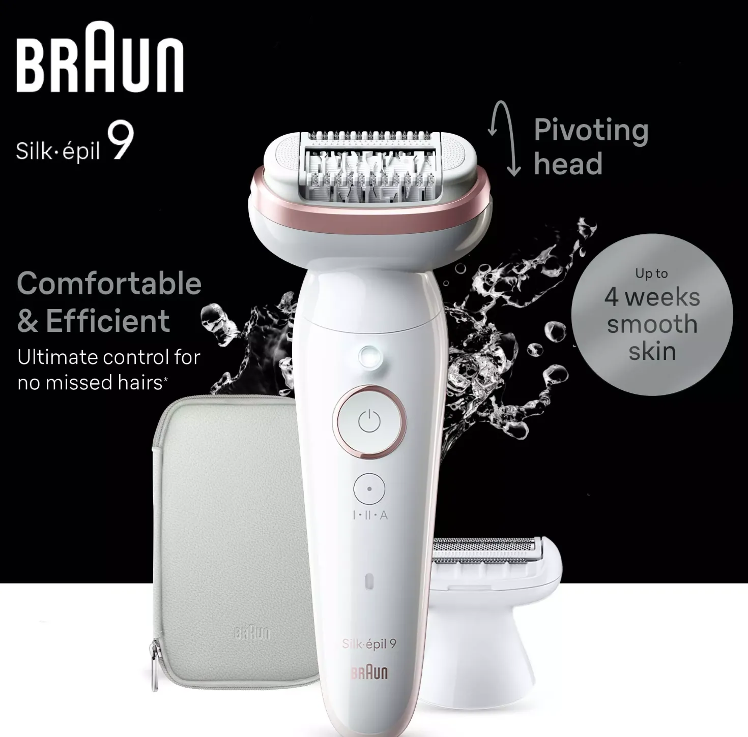 Braun Silk-épil 9 Epilator For Easy Hair Removal Lasting Smooth Skin 9-030