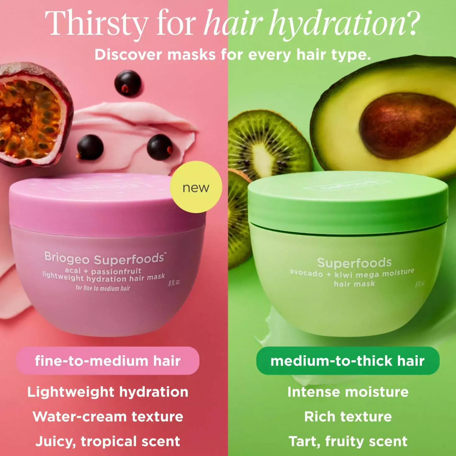 BriogeoSuperfoods™ Acai + Passionfruit Lightweight Hydration Hair Mask 240 ml