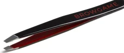 Browgame Cosmetics Signature Tweezer Slanted - Soft Touch Blackout