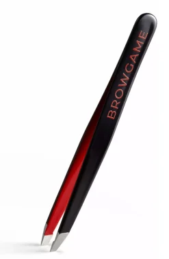 Browgame Cosmetics Signature Tweezer Slanted - Soft Touch Blackout