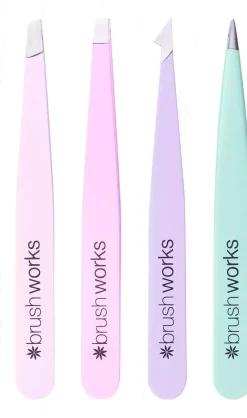 Brushworks HD Combination Tweezer Set Pastels