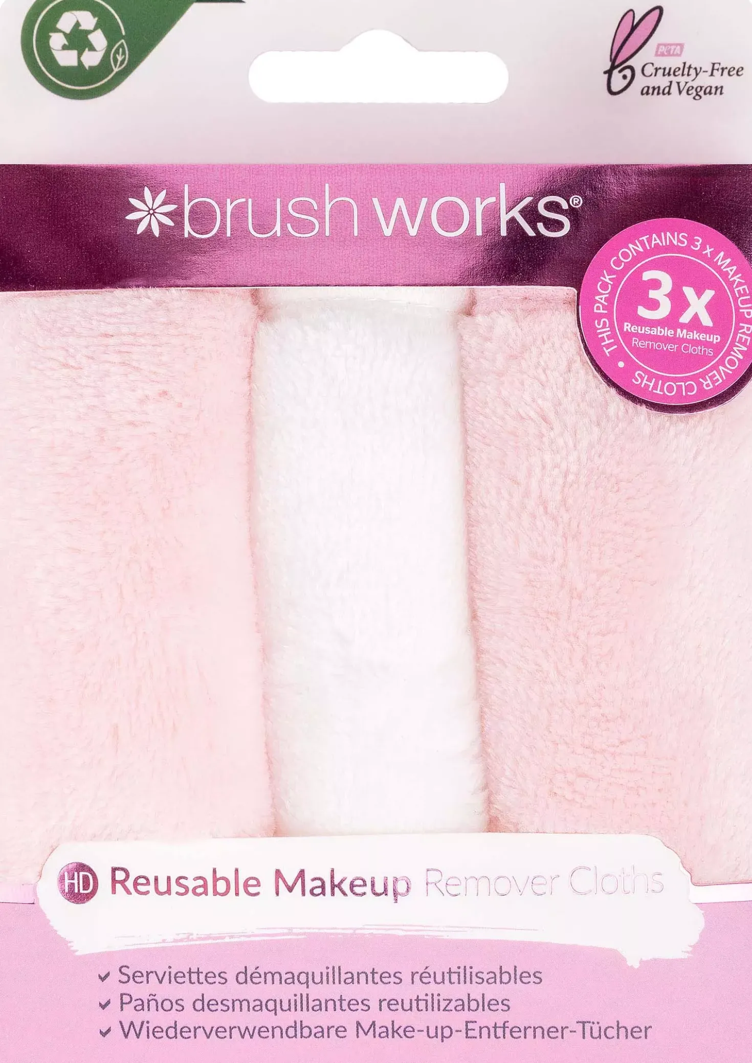 Brushworks Makeup Remover Cloths 3 Pack