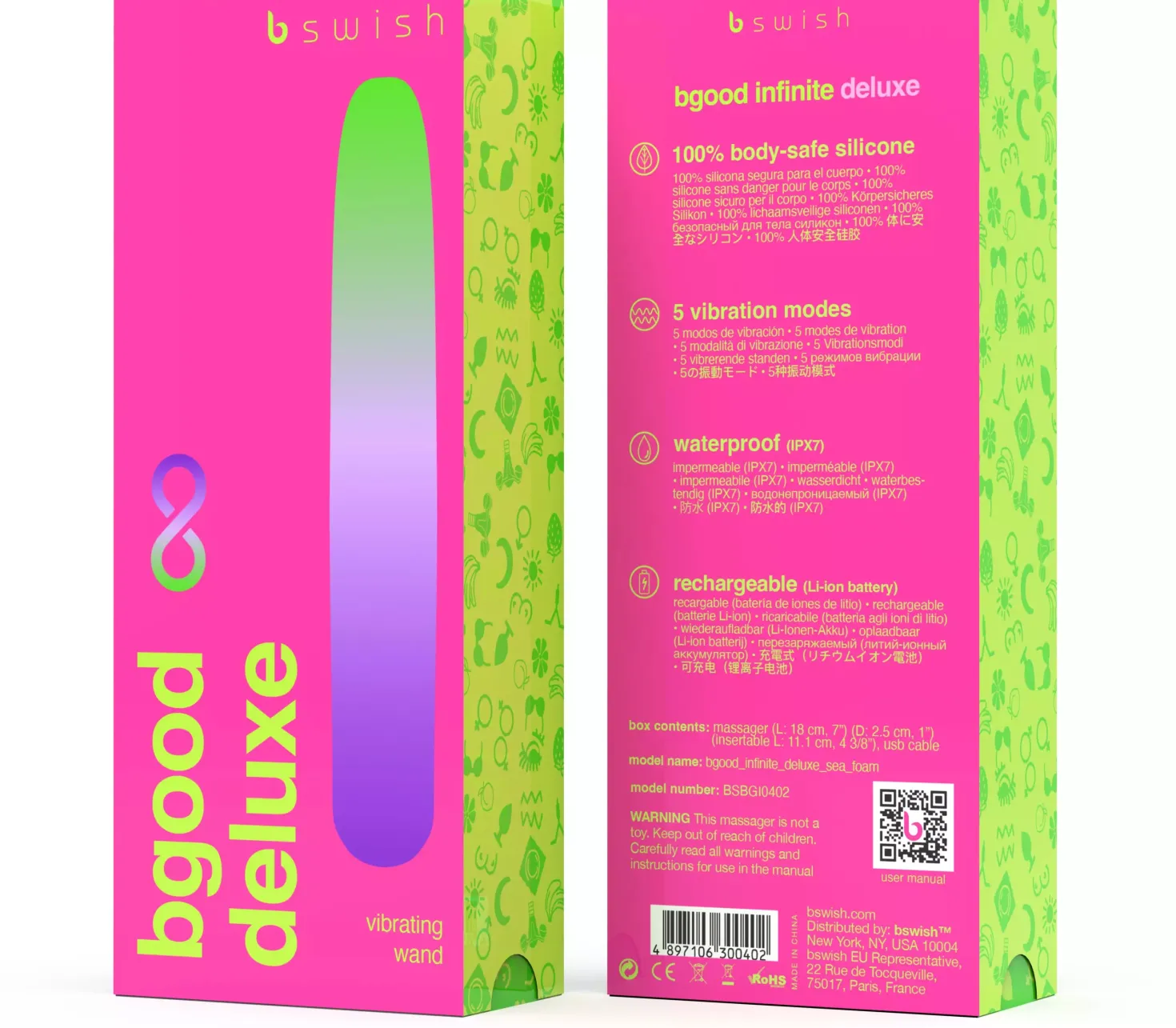 B Swish Bgood Infinite Deluxe Vibrator Sea Foam