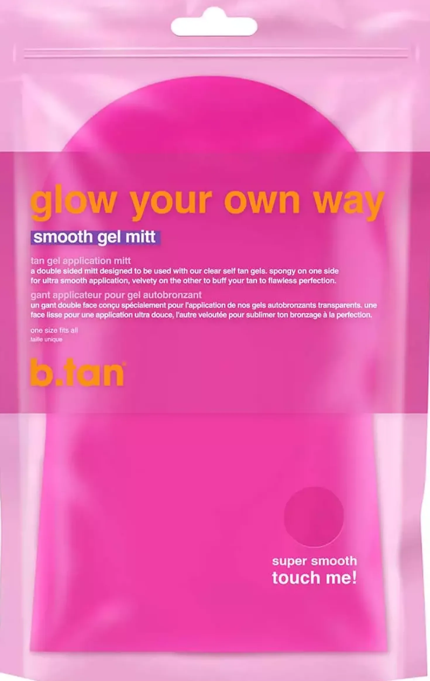 b.tan Glow Your Own Way Smooth Gel Mitt Pink