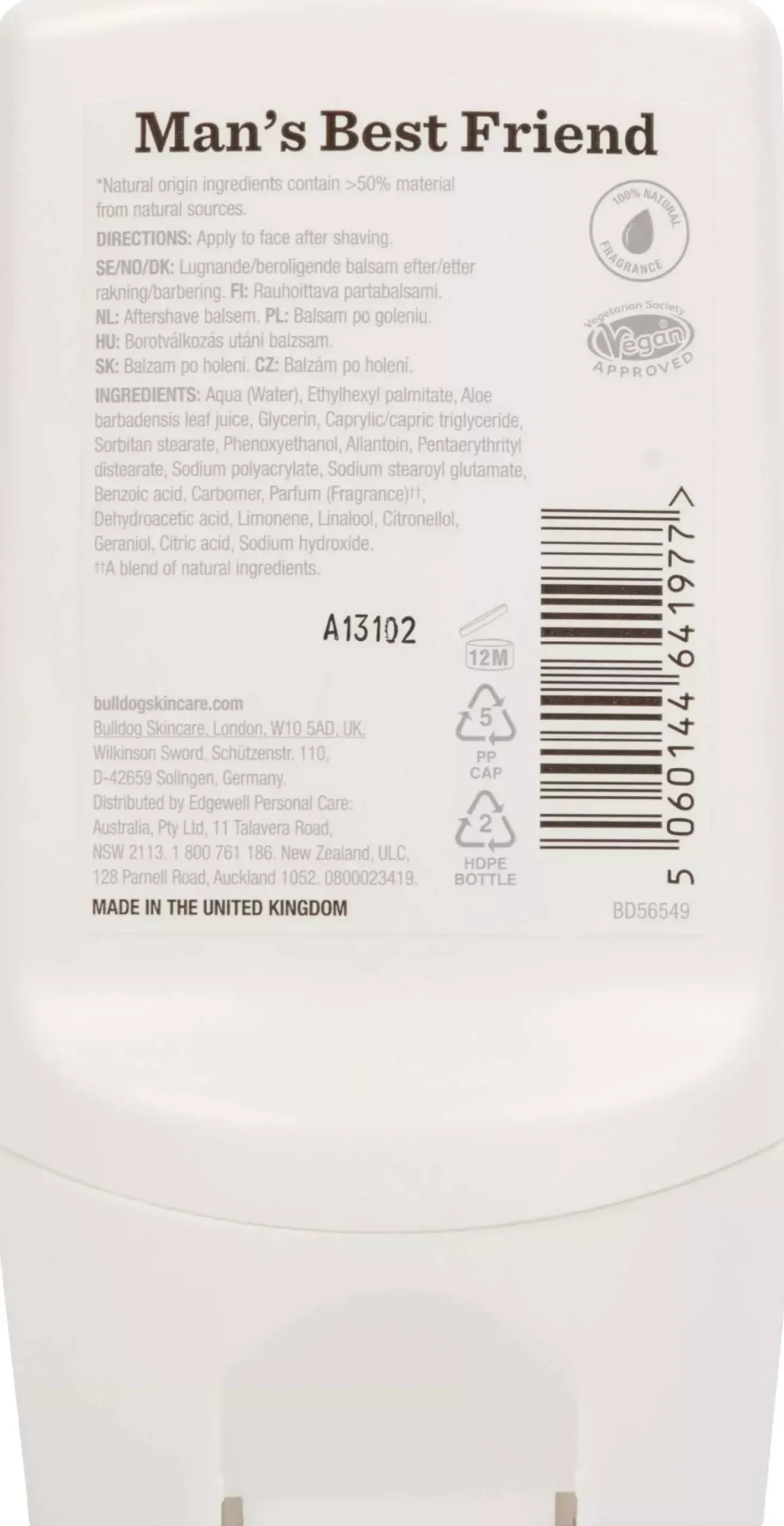 Bulldog Natural Grooming Original After Shave Balm 100 ml