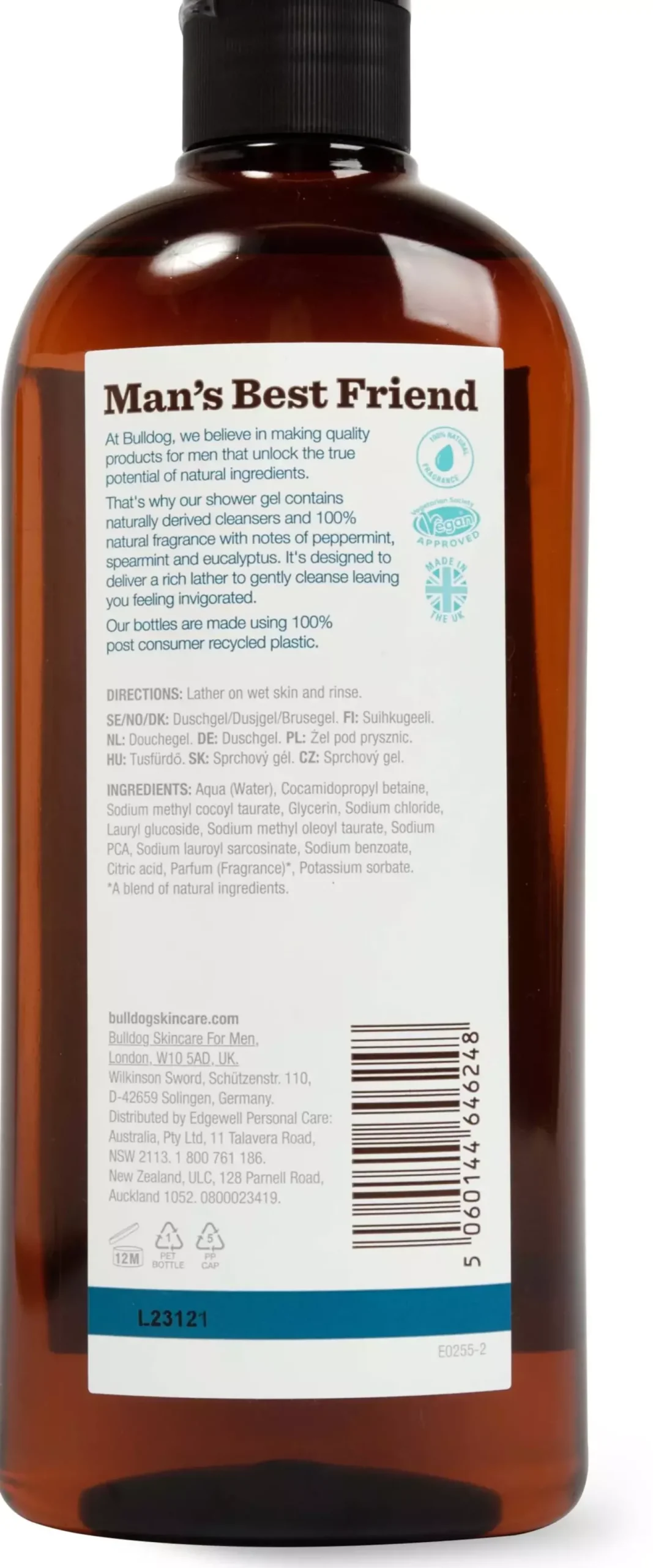 BulldogPeppermint & Eucalyptus Shower Gel 500 ml