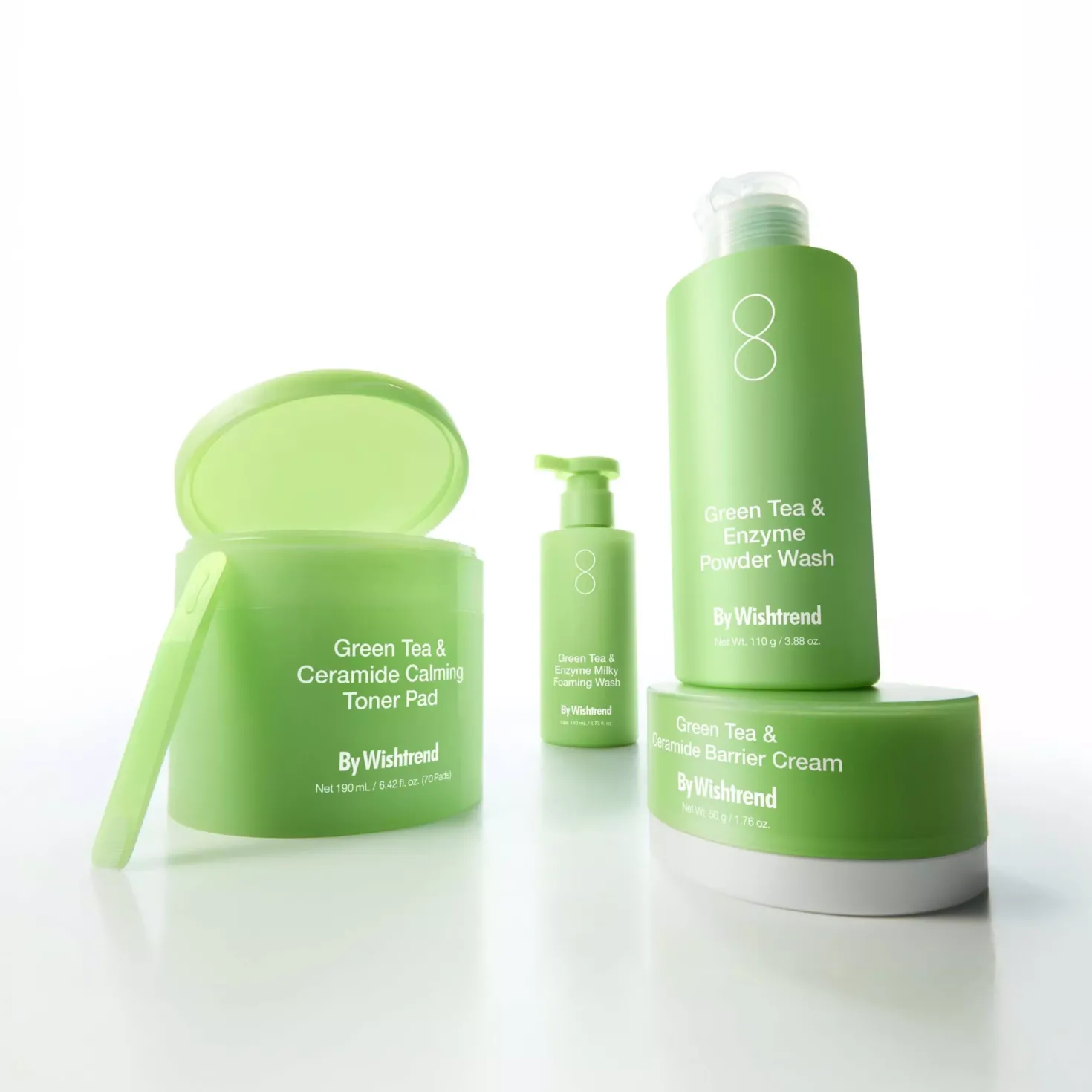 By Wishtrend Green Tea & Ceramide Calming Toner Pad 190 ml