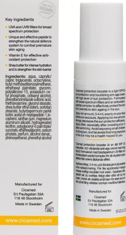 CicamedOrganic Sicense Spf Protection Booster 50 ml
