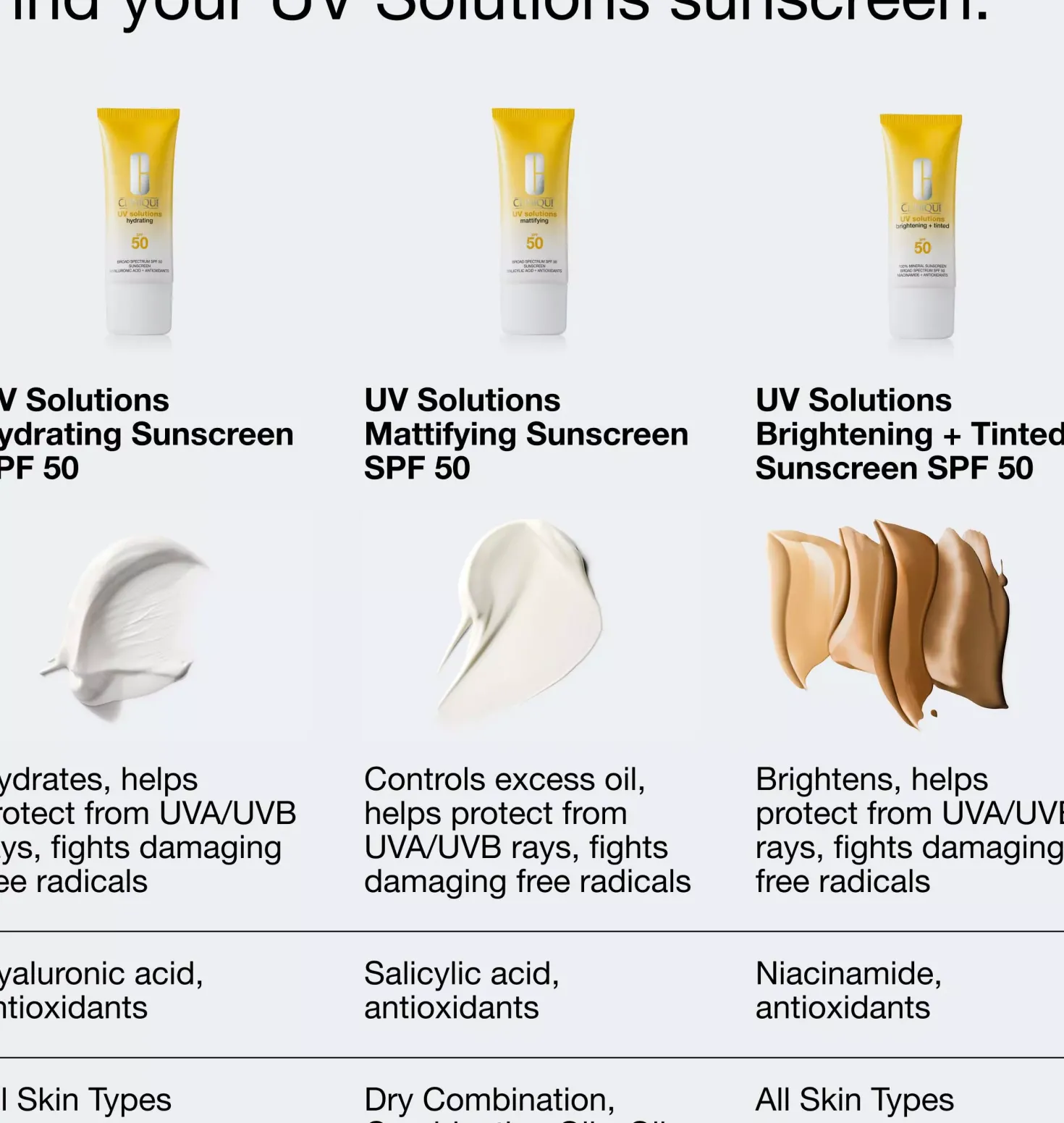 Clinique UV Solutions Brightening + Tinted Sunscreen SPF 50 Light