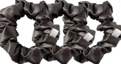 Cloud & Glow Silk Scrunchies 4 cm Charcoal