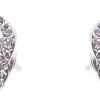 Dazzling Earring Silver Col, Two Circles Joined W Crystals