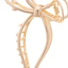 Dazzling Hair Clip Bow Metal Silver