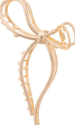 Dazzling Hair Clip Bow Metal Silver