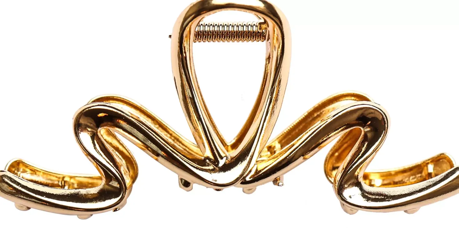 Dazzling Hair Clip Metal Gold 11 cm