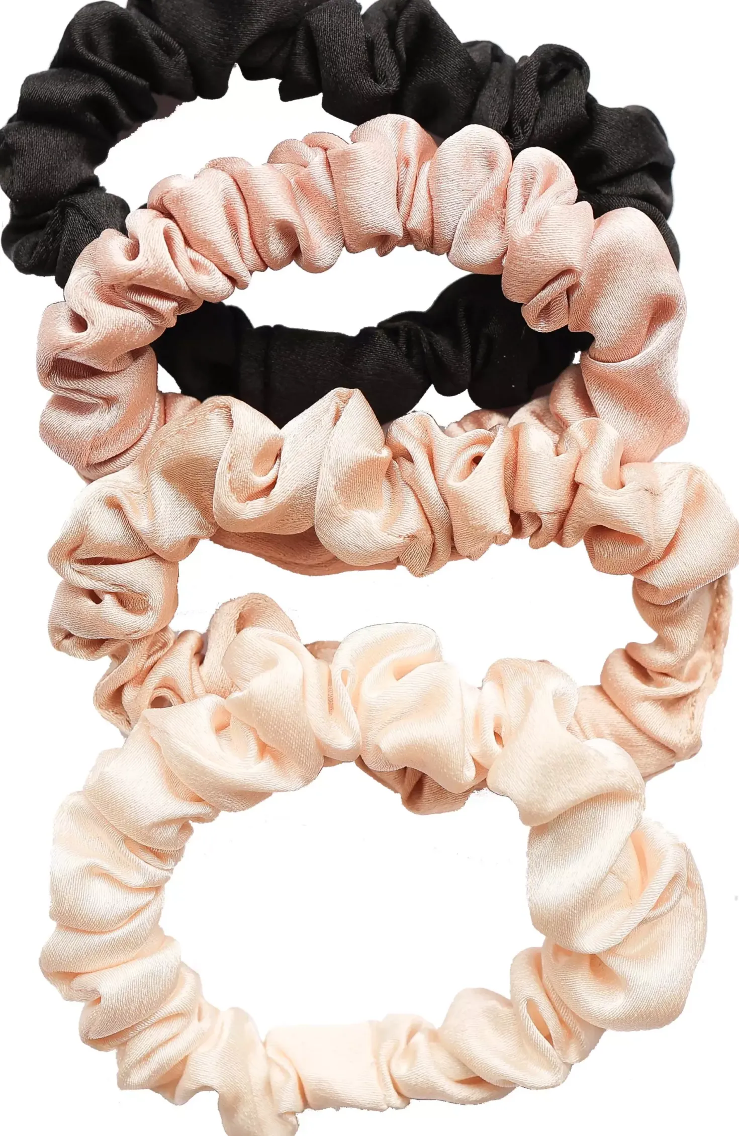 Dazzling Scrunchies 4 pcs Black/Beige