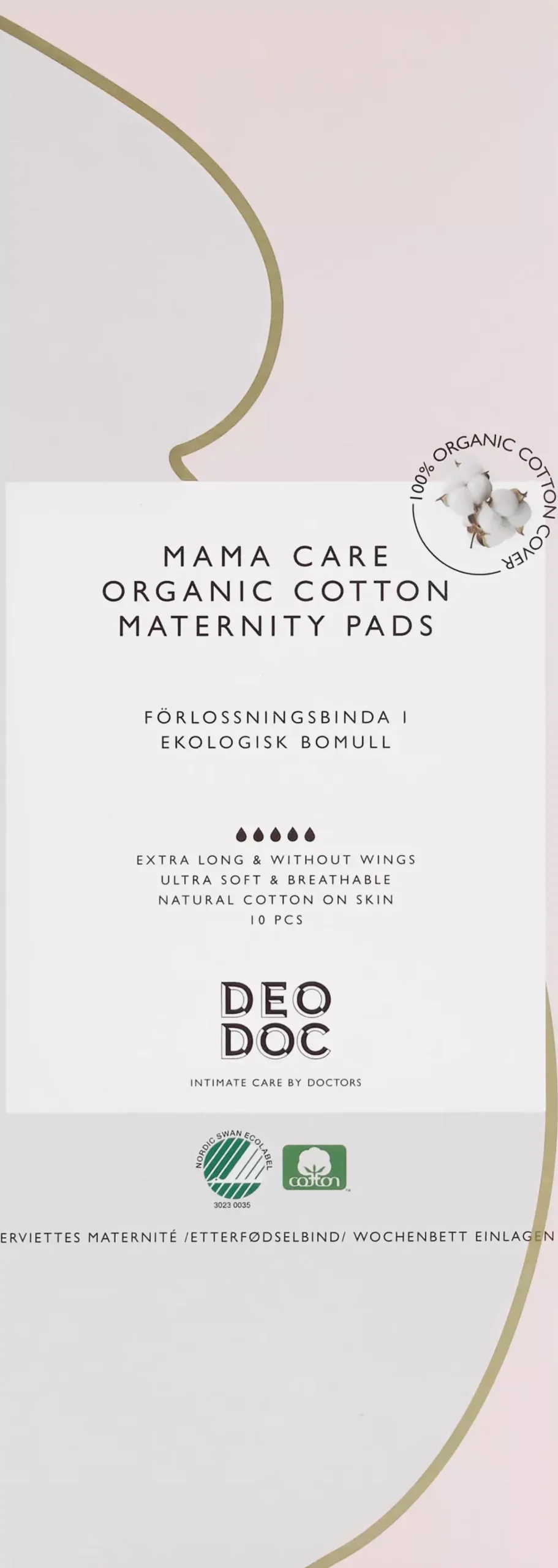 DeoDoc Maternity Pads With 100% Cotton 10 stk
