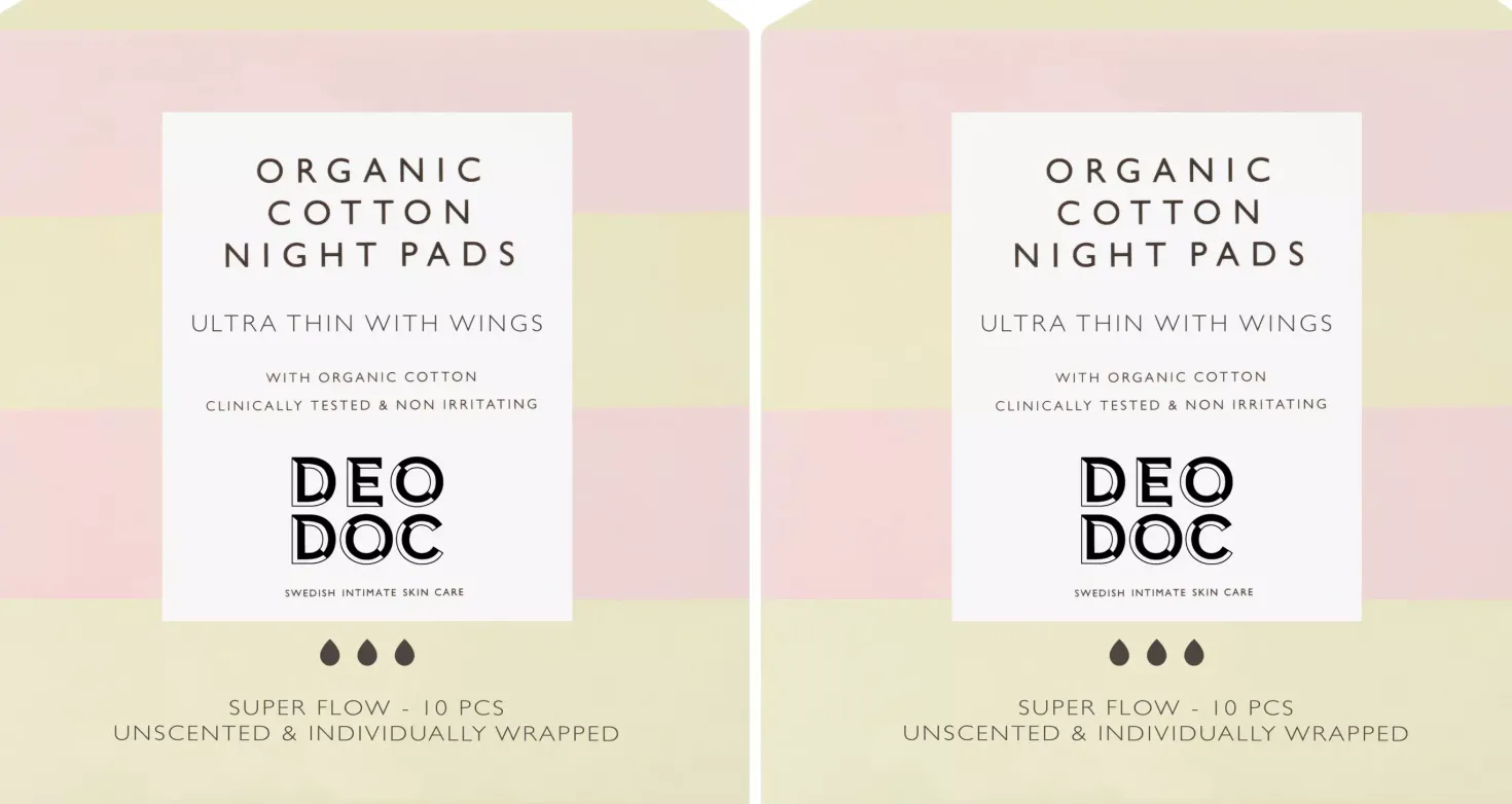 DeoDoc Organic Cotton Night Pad 2 pack